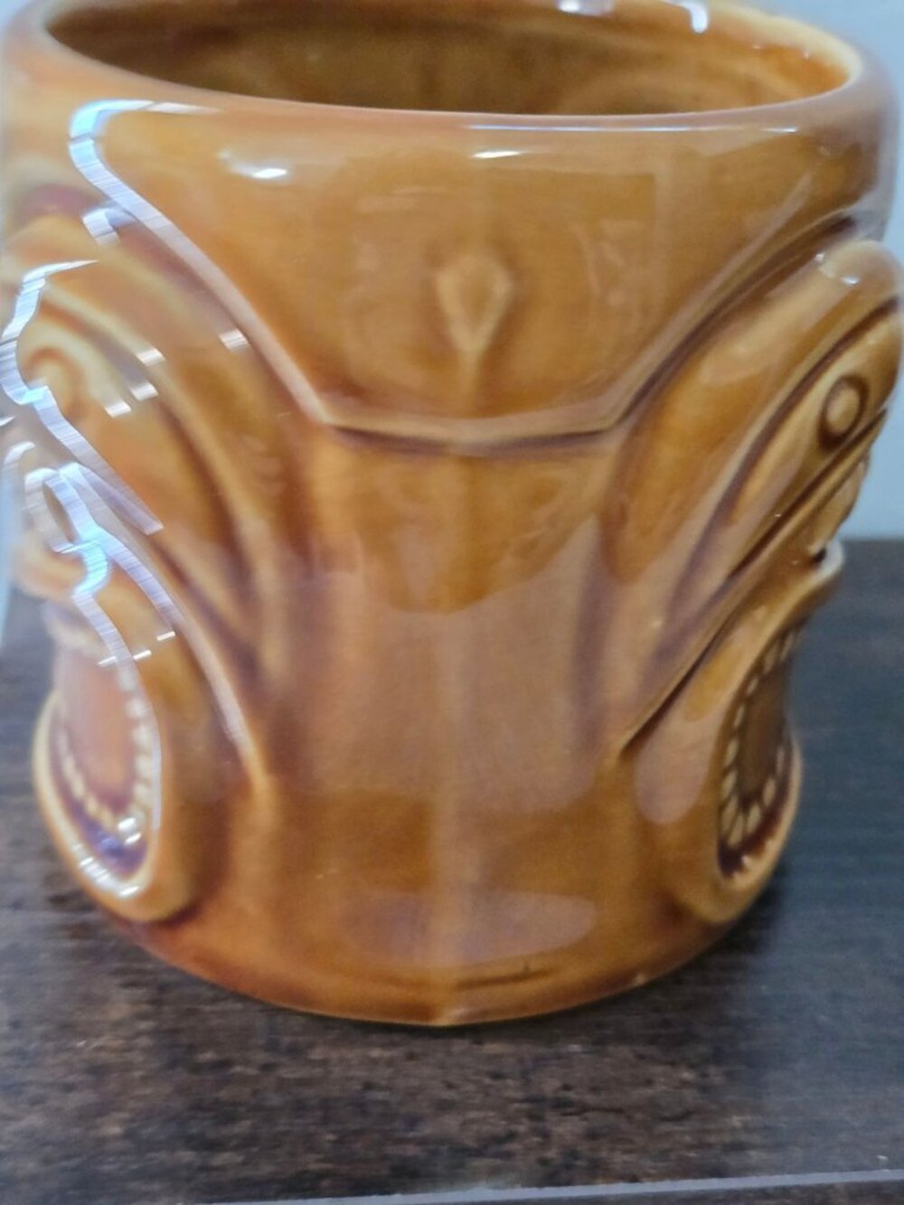 Set Of 3 Accoutrements Tiki Brown Ceramic Mugs 2002 Vintage Collectible Cups - Picture 7 of 11